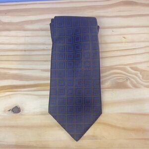 *2/$20* Calvin Klein Chocolate Brown and Blue Square Silk Tie